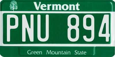 VT license plate PNU894