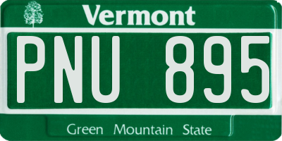 VT license plate PNU895