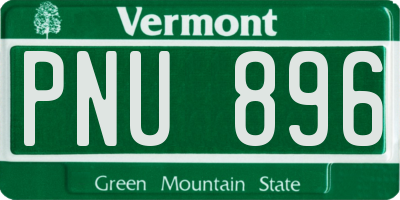 VT license plate PNU896