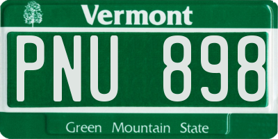 VT license plate PNU898
