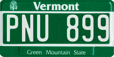 VT license plate PNU899