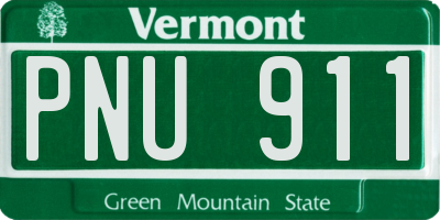 VT license plate PNU911