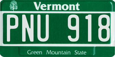 VT license plate PNU918