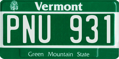 VT license plate PNU931