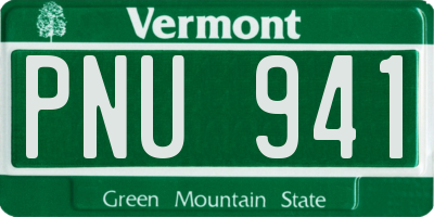 VT license plate PNU941