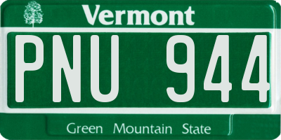VT license plate PNU944