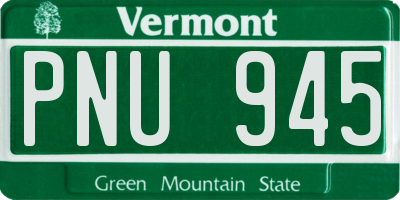 VT license plate PNU945