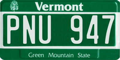 VT license plate PNU947