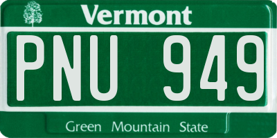 VT license plate PNU949