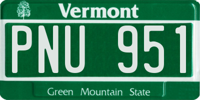 VT license plate PNU951