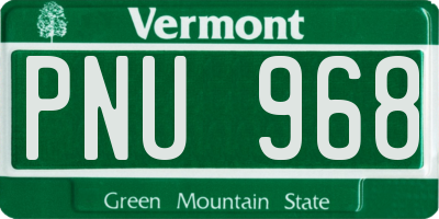 VT license plate PNU968