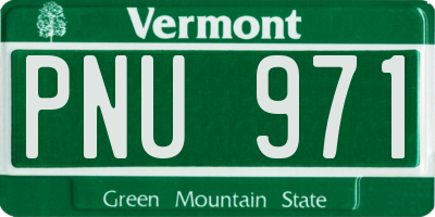 VT license plate PNU971