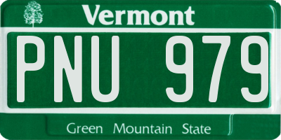 VT license plate PNU979