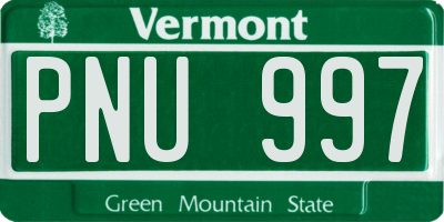 VT license plate PNU997