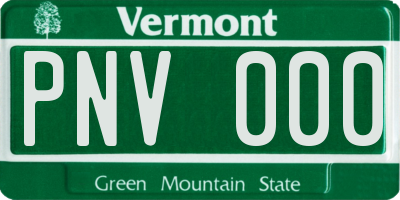 VT license plate PNV000