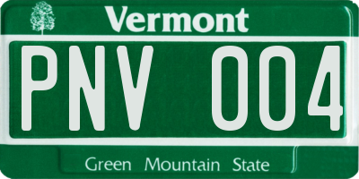 VT license plate PNV004