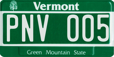 VT license plate PNV005