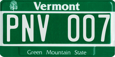 VT license plate PNV007