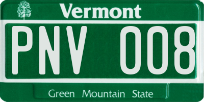VT license plate PNV008
