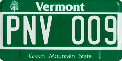 VT license plate PNV009