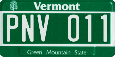 VT license plate PNV011