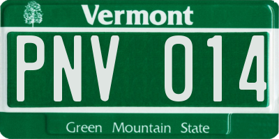 VT license plate PNV014