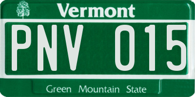 VT license plate PNV015