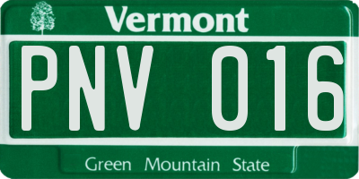 VT license plate PNV016