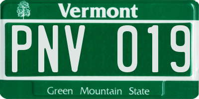 VT license plate PNV019