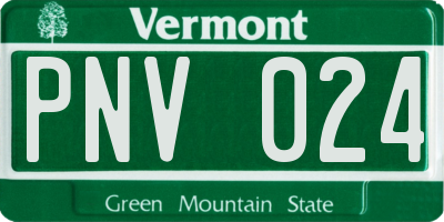 VT license plate PNV024