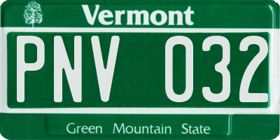 VT license plate PNV032