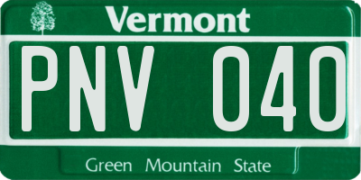 VT license plate PNV040