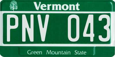 VT license plate PNV043