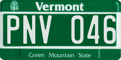 VT license plate PNV046