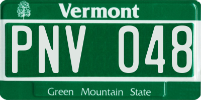 VT license plate PNV048