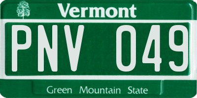 VT license plate PNV049