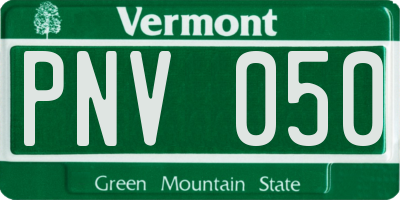VT license plate PNV050