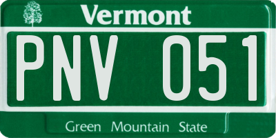 VT license plate PNV051
