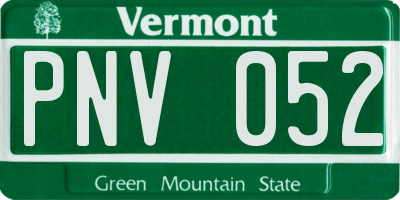 VT license plate PNV052
