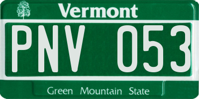 VT license plate PNV053