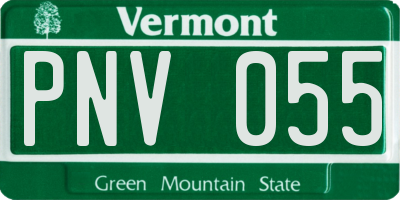 VT license plate PNV055