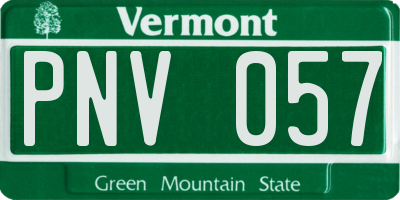 VT license plate PNV057