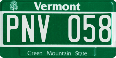 VT license plate PNV058