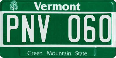 VT license plate PNV060