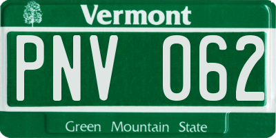 VT license plate PNV062