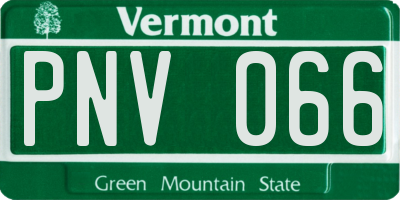 VT license plate PNV066
