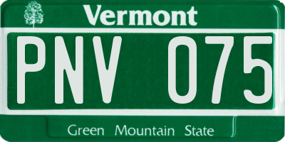 VT license plate PNV075