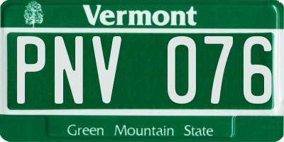 VT license plate PNV076