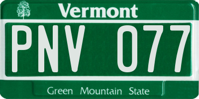 VT license plate PNV077