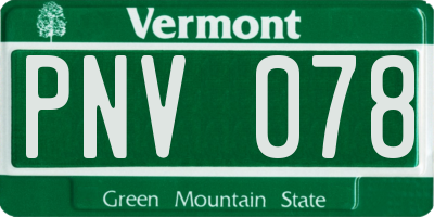VT license plate PNV078